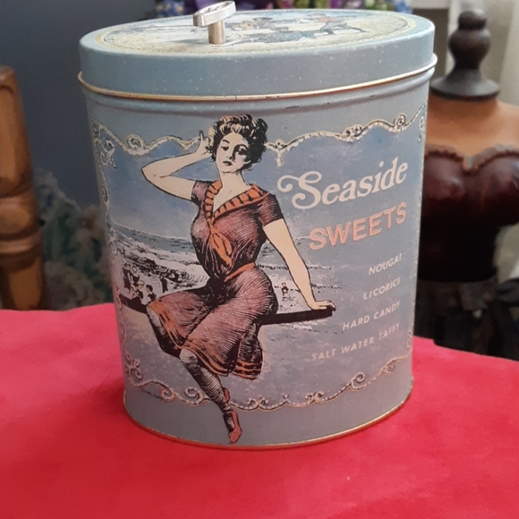Vintage music box storage tin